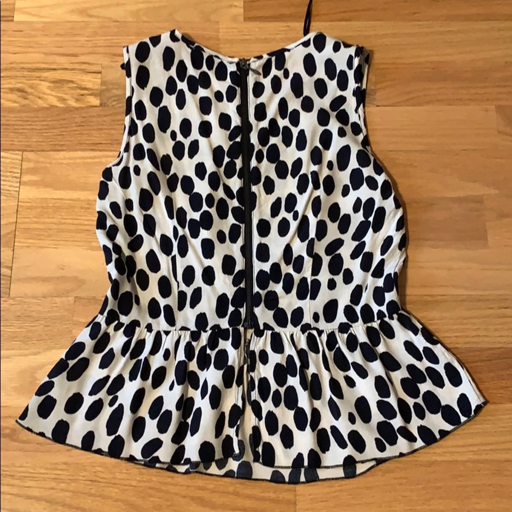 H&M Polka dot Peplum top Back zip - Picture 9 of 16
